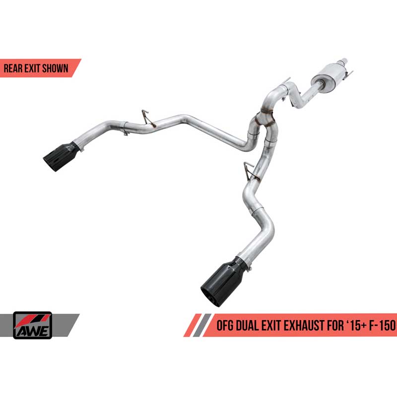 AWE Tuning | 0FG Cat-Back Exhaust 5" Black Tips - F-150 2.7T / 3.5T / 5.0L 2015-2020