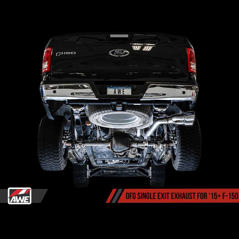 AWE Tuning | 0FG Cat-Back Exhaust 4.5" Black Tips - F-150 2015-2020 AWE Tuning Cat-Back Exhausts