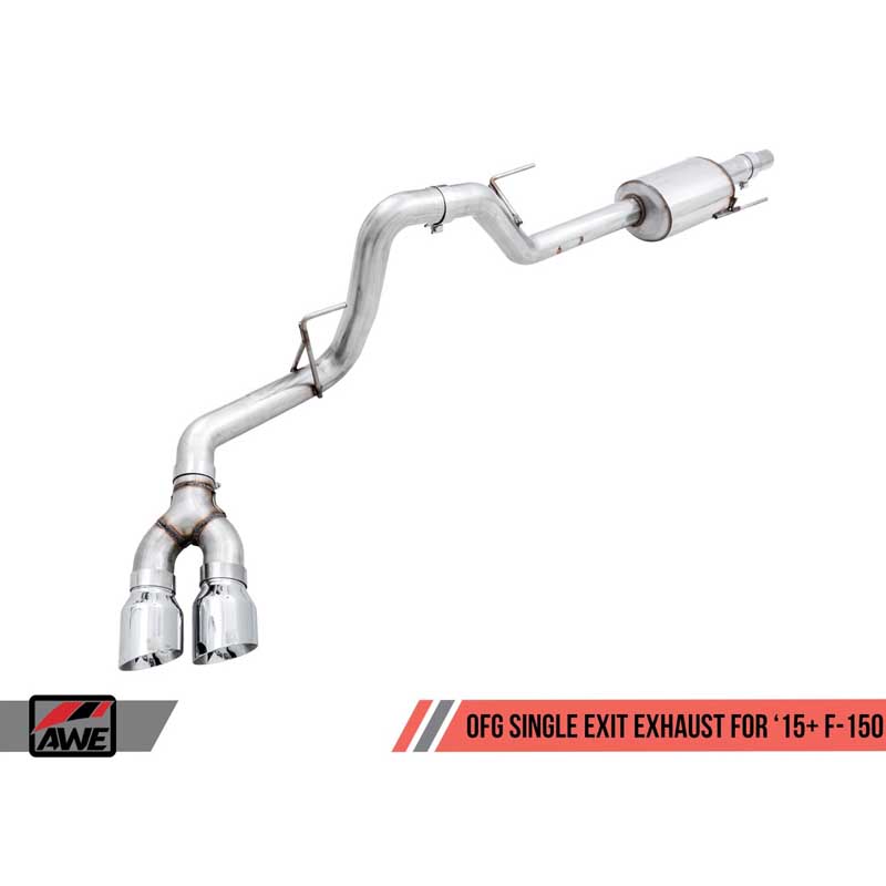 AWE Tuning | 0FG Cat-Back Exhaust 4.5" Black Tips - F-150 2.7T / 3.5T / 5.0L 2015-2020