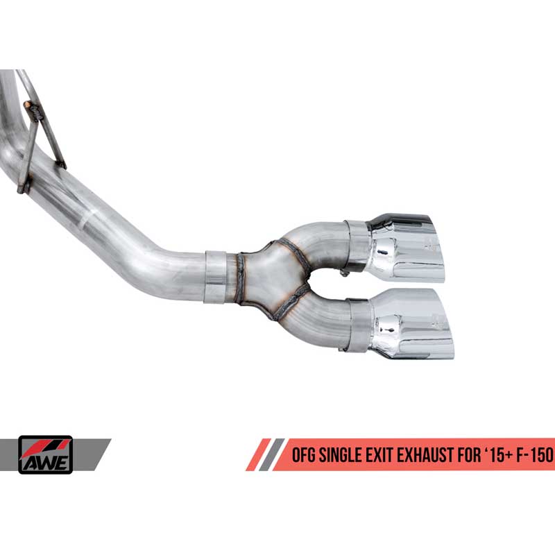 AWE Tuning | 0FG Cat-Back Exhaust 4.5" Black Tips - F-150 2015-2020 AWE Tuning Cat-Back Exhausts
