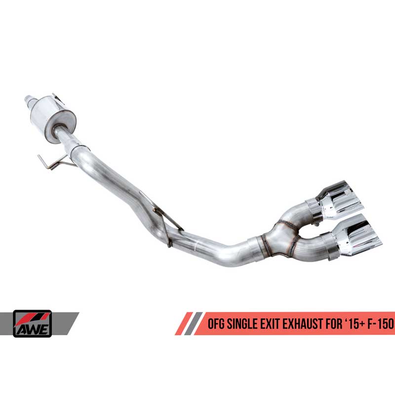 AWE Tuning | 0FG Cat-Back Exhaust 4.5" Black Tips - F-150 2015-2020 AWE Tuning Cat-Back Exhausts