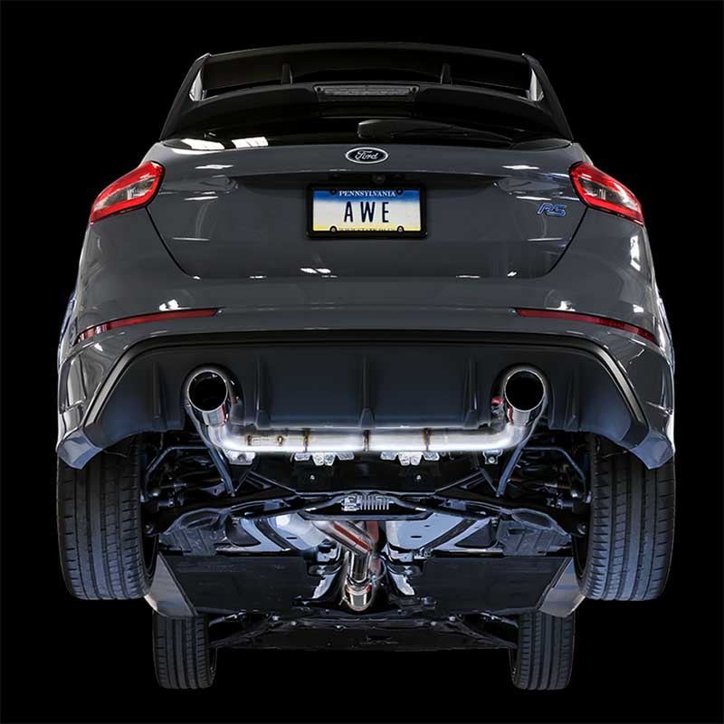 AWE Tuning | Track Cat-Back Exhaust Chrome Tips - Focus 2.3T 2016-2018 AWE Tuning Cat-Back Exhausts