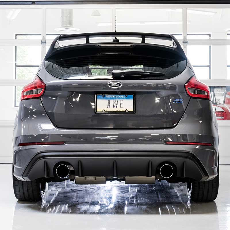 AWE Tuning | Track Cat-Back Exhaust Black Tips - Focus 2.3T 2016-2018 AWE Tuning Cat-Back Exhausts