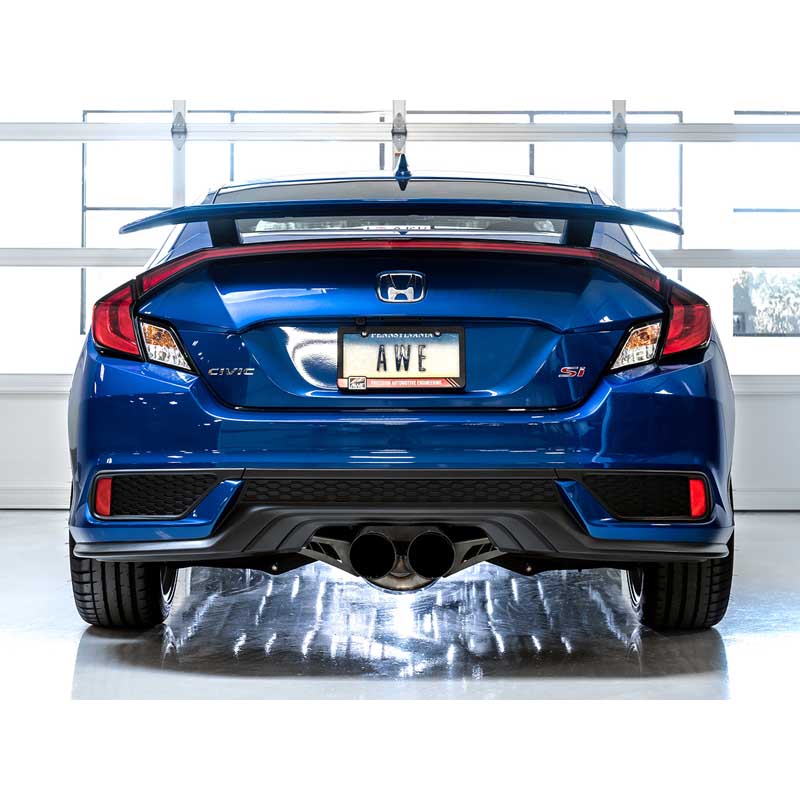 AWE Tuning | Touring Cat-Back Exhaust Dual Black Tips - Civic Si 1.5T 2017-2021