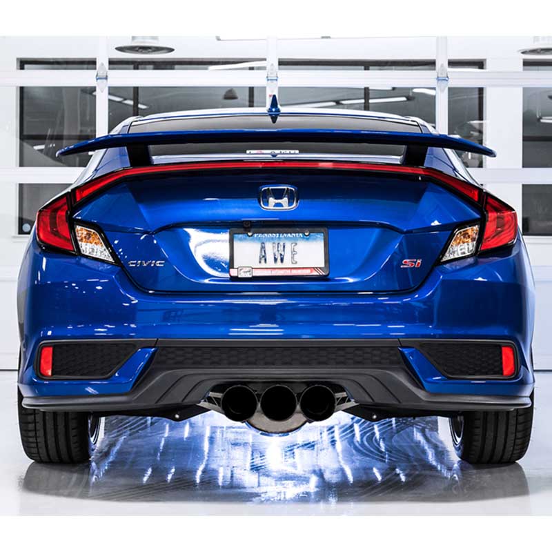 AWE Tuning | Touring Cat-Back Exhaust Tri Black Tips - Civic Si 1.5T 2017-2021