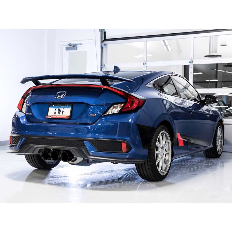 AWE Tuning | Touring Cat-Back Exhaust Tri Black Tips - Civic Si 1.5T 2017-2021