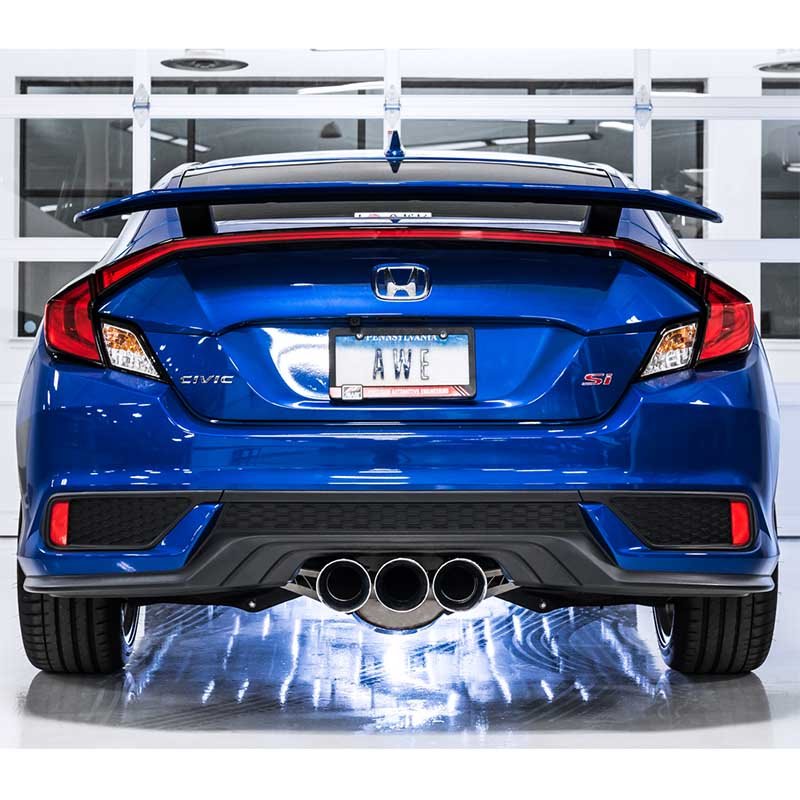 AWE Tuning | Touring Cat-Back Exhaust Tri Chrome Tips - Civic Si 1.5T 2017-2021