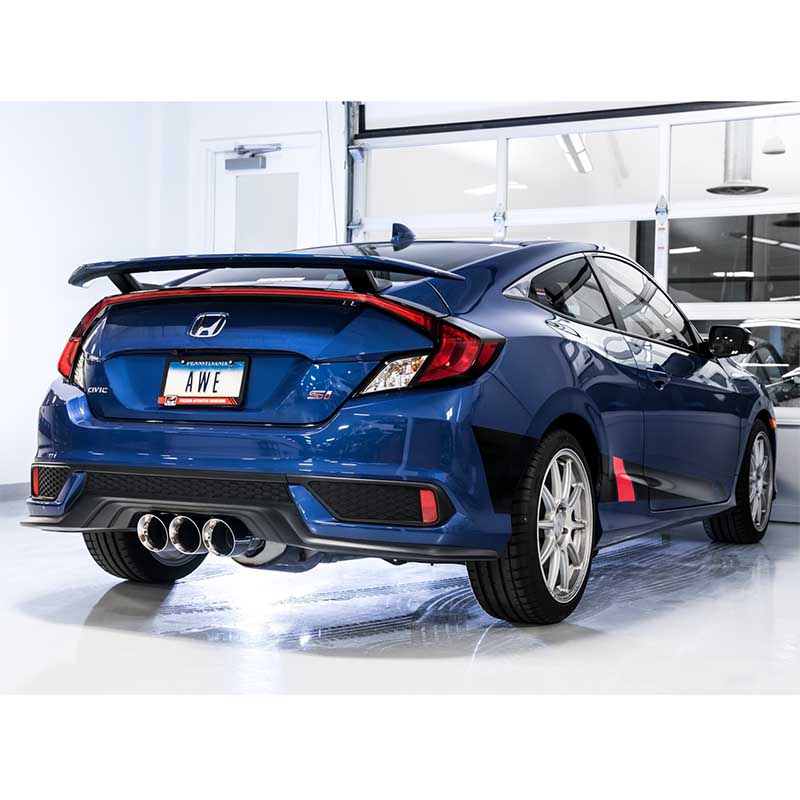 AWE Tuning | Touring Cat-Back Exhaust Tri Chrome Tips - Civic Si 1.5T 2017-2021