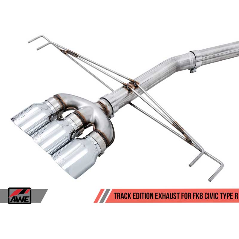 AWE Tuning | Track Cat-Back Exhaust Tri Black Tips - Civic Type R / Type R Limited Edition 2.0T 2017-2021 AWE Tuning Cat-Back...