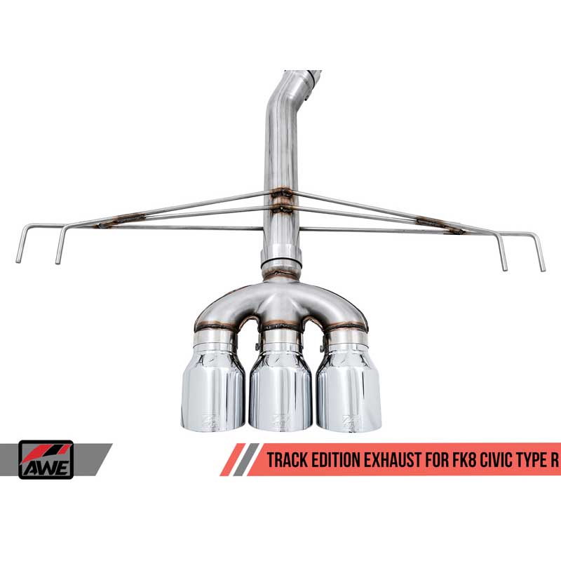 AWE Tuning | Track Cat-Back Exhaust Tri Black Tips - Civic Type R / Type R Limited Edition 2.0T 2017-2021 AWE Tuning Cat-Back...
