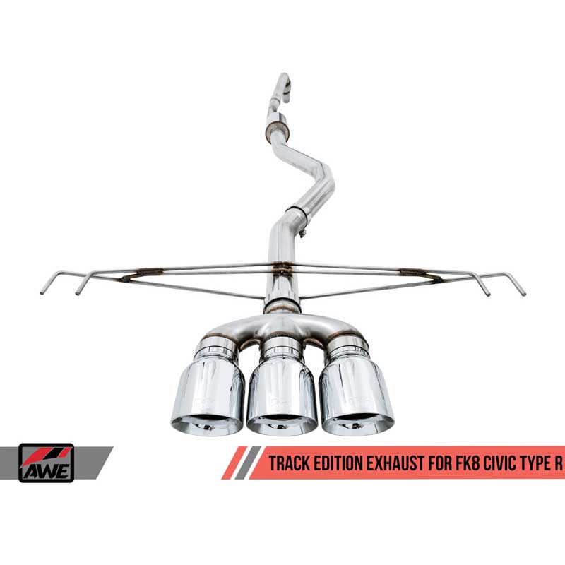 AWE Tuning | Track Cat-Back Exhaust Tri Black Tips - Civic Type R / Type R Limited Edition 2.0T 2017-2021 AWE Tuning Cat-Back...