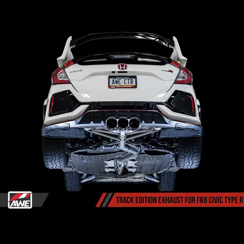 AWE Tuning | Track Cat-Back Exhaust Tri Black Tips - Civic Type R / Type R Limited Edition 2.0T 2017-2021 AWE Tuning Cat-Back...