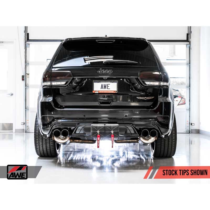 AWE Tuning | Touring Cat-Back Exhaust Stock Tips - Grand Cherokee Trackhawk / SRT 6.2L / 6.4L 2014-2021 AWE Tuning Cat-Back E...