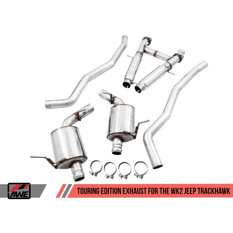 AWE Tuning | Touring Cat-Back Exhaust Stock Tips - Grand Cherokee Trackhawk / SRT 6.2L / 6.4L 2014-2021 AWE Tuning Cat-Back E...