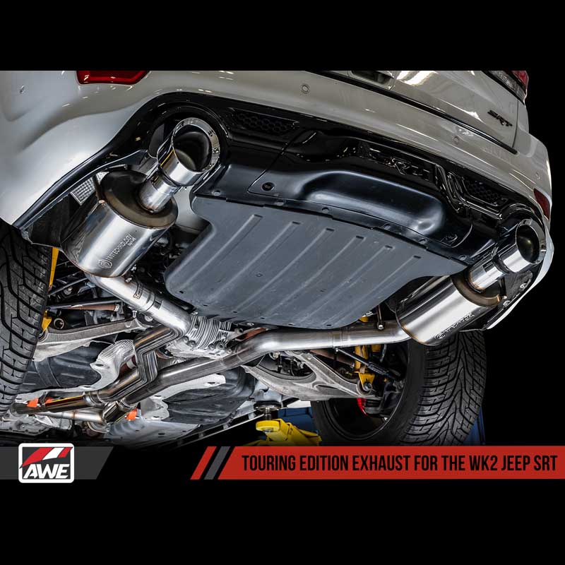 AWE Tuning | Touring Cat-Back Exhaust Black Tips - Grand Cherokee SRT 6.4L 2014-2021