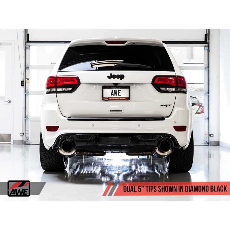 AWE Tuning | Touring Cat-Back Exhaust Black Tips - Grand Cherokee SRT 6.4L 2014-2021