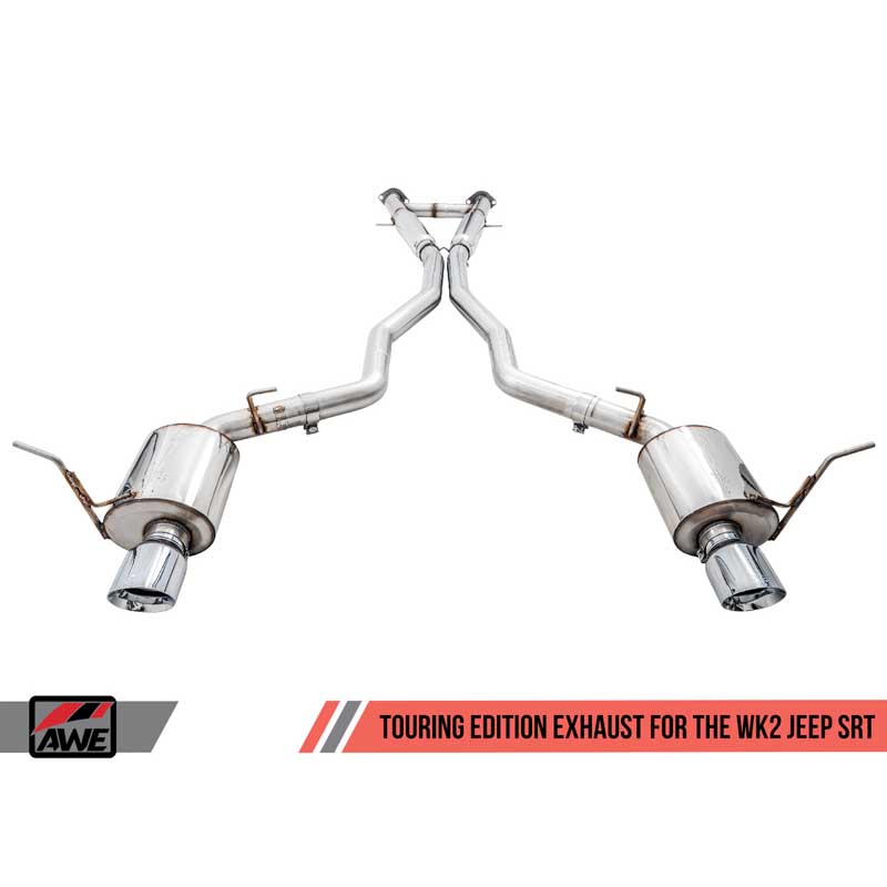 AWE Tuning | Touring Cat-Back Exhaust Black Tips - Grand Cherokee SRT 6.4L 2014-2021