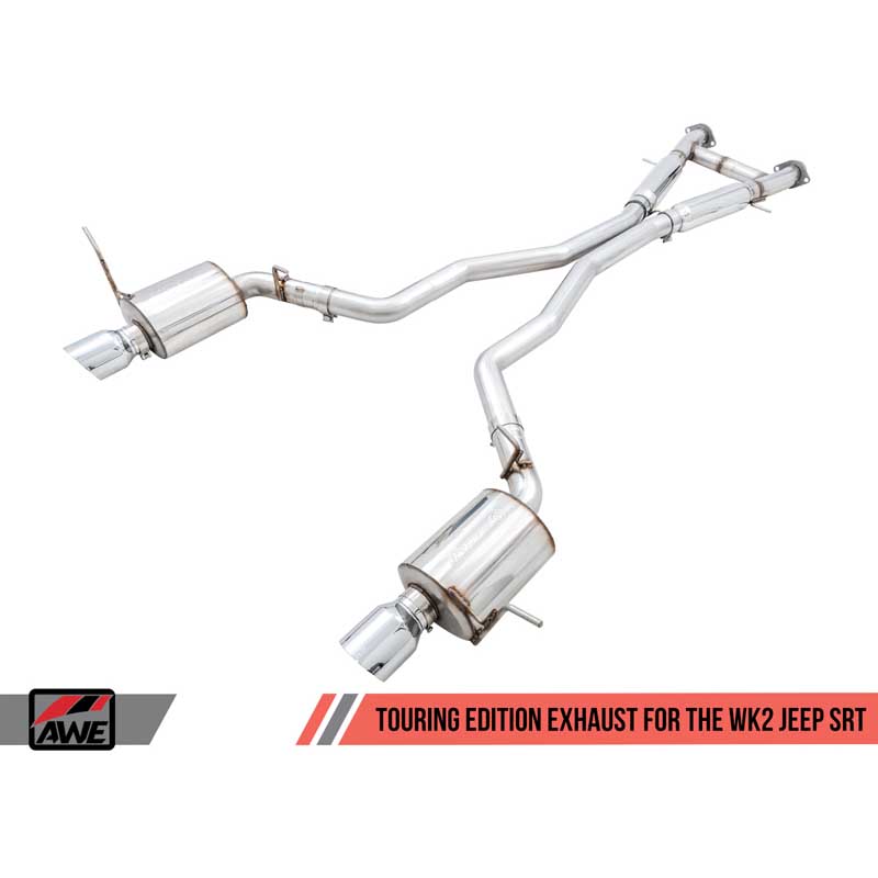 AWE Tuning | Touring Cat-Back Exhaust Black Tips - Grand Cherokee SRT 6.4L 2014-2021