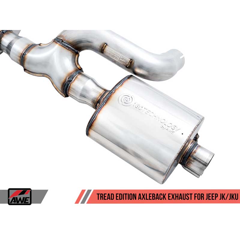 AWE Tuning | Tread Axle-Back Exhaust Black Tips - Wrangler (JK) 3.6L 2012-2018 AWE Tuning Axle-Back Exhausts