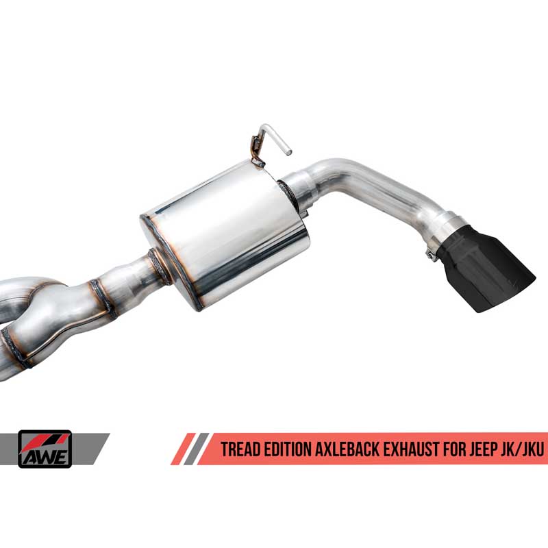 AWE Tuning | Tread Axle-Back Exhaust Black Tips - Wrangler (JK) 3.6L 2012-2018 AWE Tuning Axle-Back Exhausts
