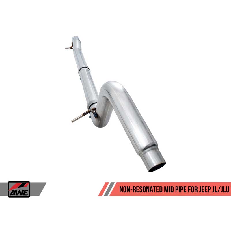 AWE Tuning | Non-Resonated Mid Pipe - Wrangler (JL) 2.0T / 3.6L 2018-2023 AWE Tuning Exhaust Pipes
