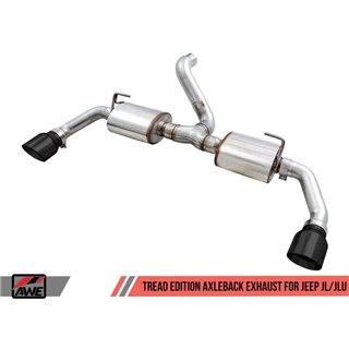 AWE Tuning | Tread Axle-Back Exhaust Black Tips - Wrangler JL / JLU 2.0T / 3.6L 2018-2022