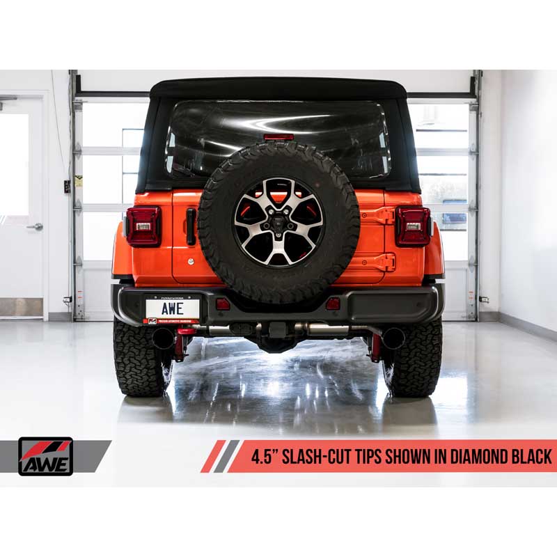 AWE Tuning | Tread Axle-Back Exhaust Black Tips - Wrangler JL / JLU 2.0T / 3.6L 2018-2022