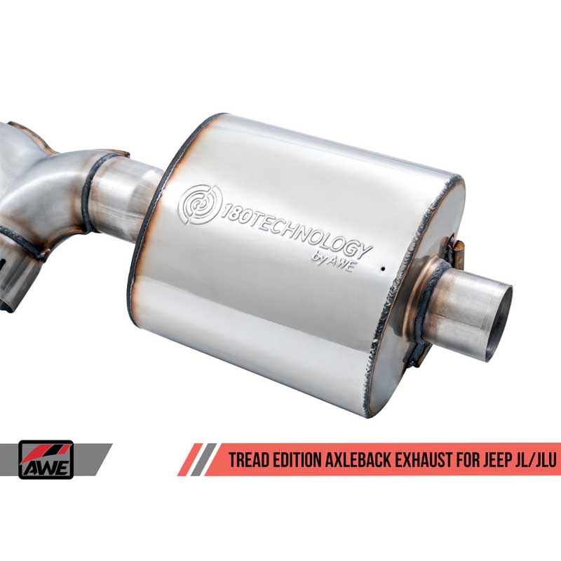 AWE Tuning | Tread Axle-Back Exhaust Black Tips - Wrangler JL / JLU 2.0T / 3.6L 2018-2022