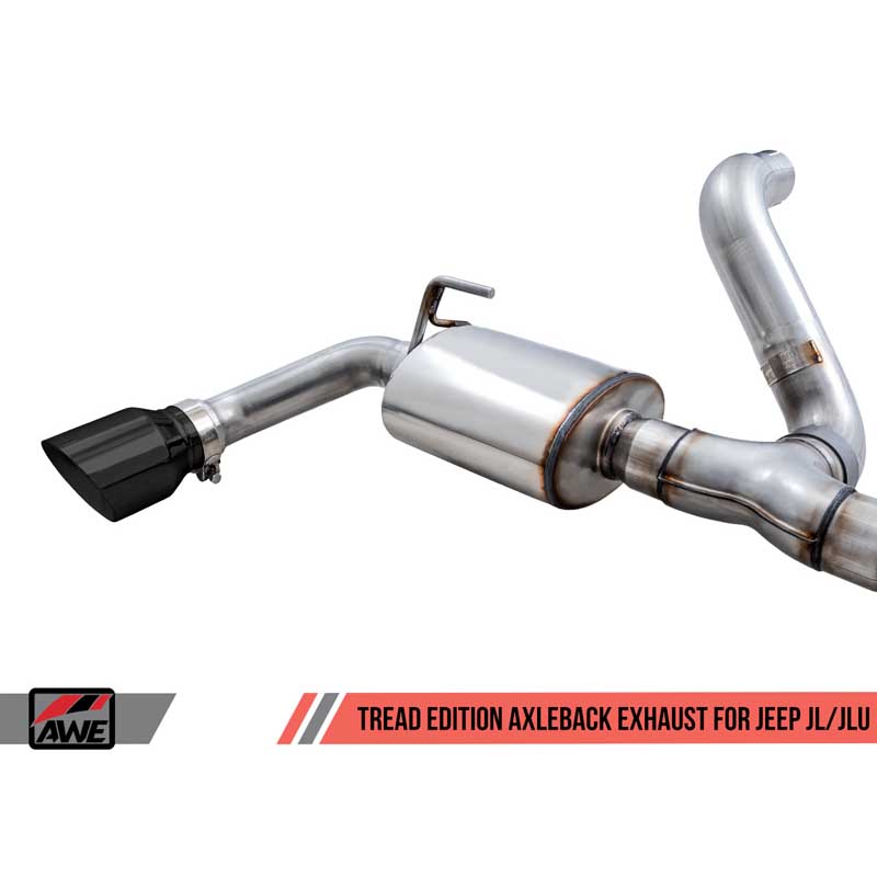 AWE Tuning | Tread Axle-Back Exhaust Black Tips - Wrangler JL / JLU 2.0T / 3.6L 2018-2022