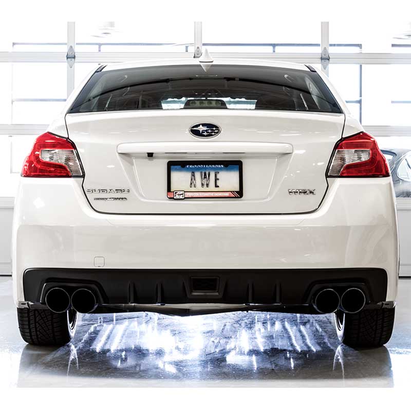 AWE Tuning | Touring Cat-Back Exhaust Black Tips - WRX Limited / Premium 2.0T 2015-2021 AWE Tuning Cat-Back Exhausts