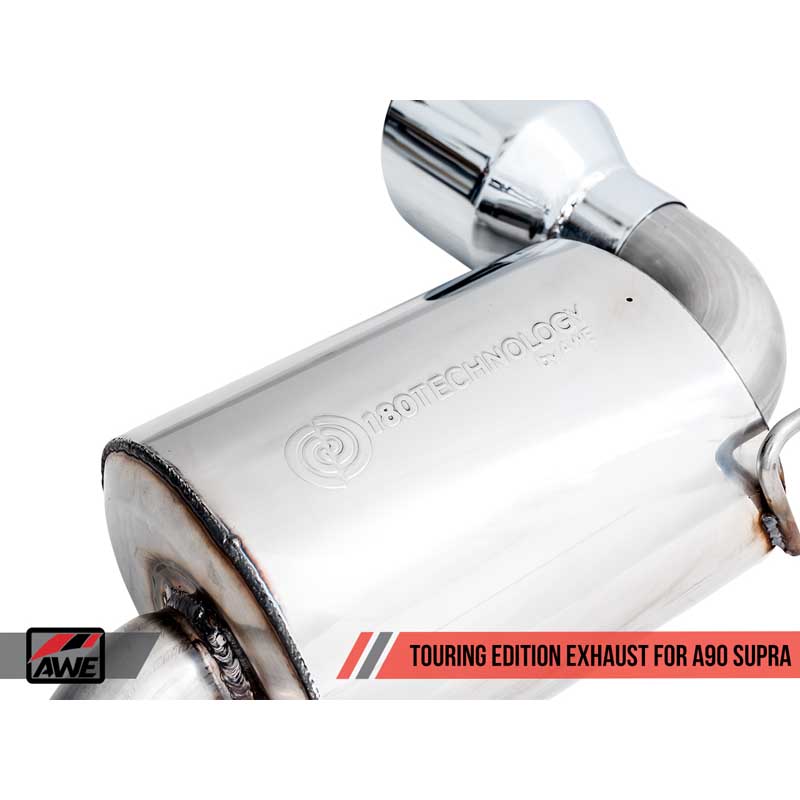 AWE Tuning | Touring Cat-Back Resonated Exhaust 5" Chrome Tips - GR Supra 3.0T 2020-2021