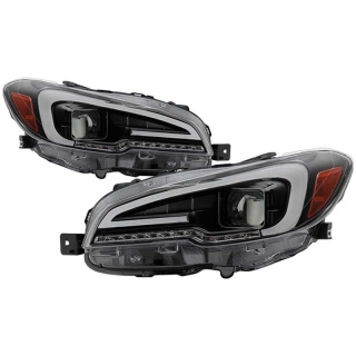 Xtune | Projector Headlights - DRL Light Bar - Black Smoked Xtune Headlights