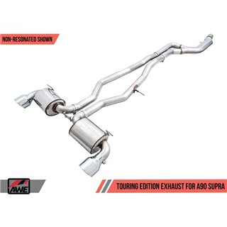 AWE Tuning | Touring Cat-Back Resonated Exhaust 5" Black Tips - GR Supra 3.0T 2020-2023 AWE Tuning Cat-Back Exhausts