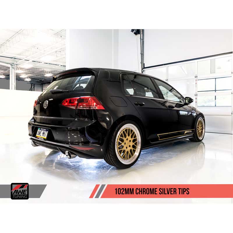 AWE Tuning | Track Cat-Back Exhaust Chrome Tips - Golf GTI MK7 2.0T 2015-2017