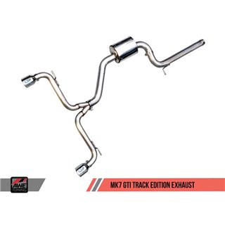 AWE Tuning | Track Cat-Back Exhaust Black Tips - GTI 2.0T 2015-2017 AWE Tuning Cat-Back Exhausts