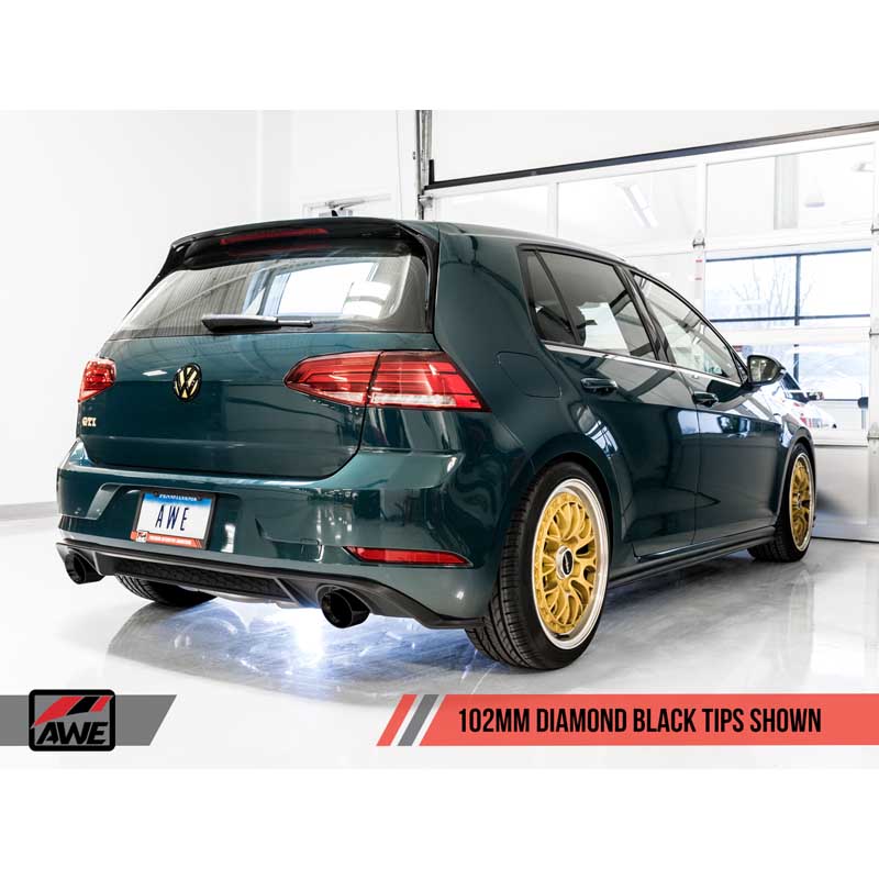 AWE Tuning | Track Cat-Back Exhaust Black Tips - Golf GTI MK7.5 2.0T 2018-2021