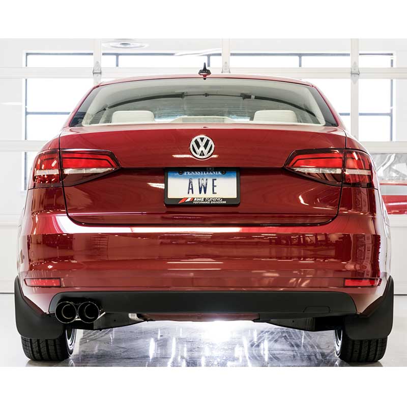 AWE Tuning | Track Cat-Back Exhaust Black Tips - Jetta MK6 1.4T 2016-2018