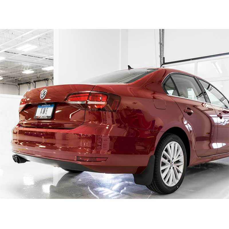 AWE Tuning | Track Cat-Back Exhaust Black Tips - Jetta 1.4T 2016-2018 AWE Tuning Cat-Back Exhausts