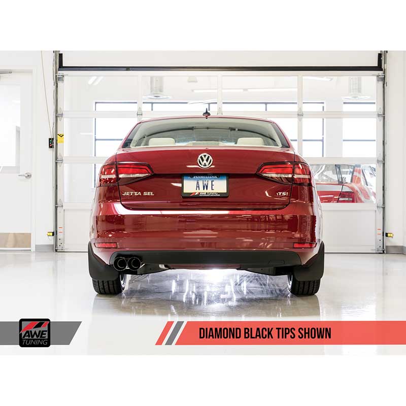 AWE Tuning | Touring Cat-Back Exhaust Black Tips - Jetta 1.8T / 2.0L 2011-2018 AWE Tuning Cat-Back Exhausts