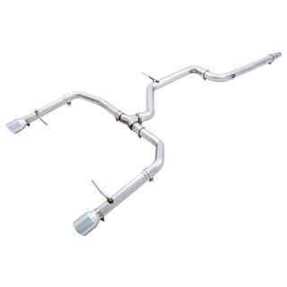 AWE Tuning | Track Cat-Back Non-Resonated Exhaust Chrome Tips - Jetta 2.0T 2019-2021 AWE Tuning Cat-Back Exhausts