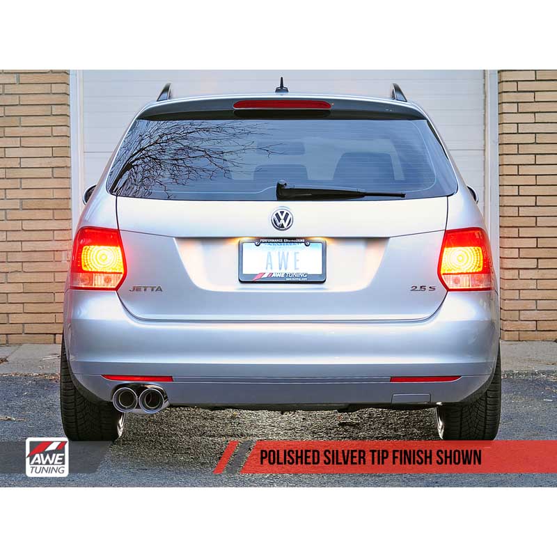 AWE Tuning | Track Cat-Back Exhaust Chrome Tips - Jetta 2.5L 2005-2014 AWE Tuning Cat-Back Exhausts