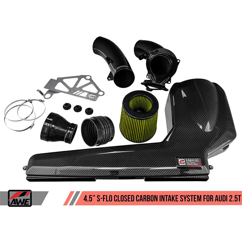 AWE Tuning | 4.5" S-FLO Closed Carbon Air Intake - RS3 8V / TT RS 8S 2.5T 2017-2021