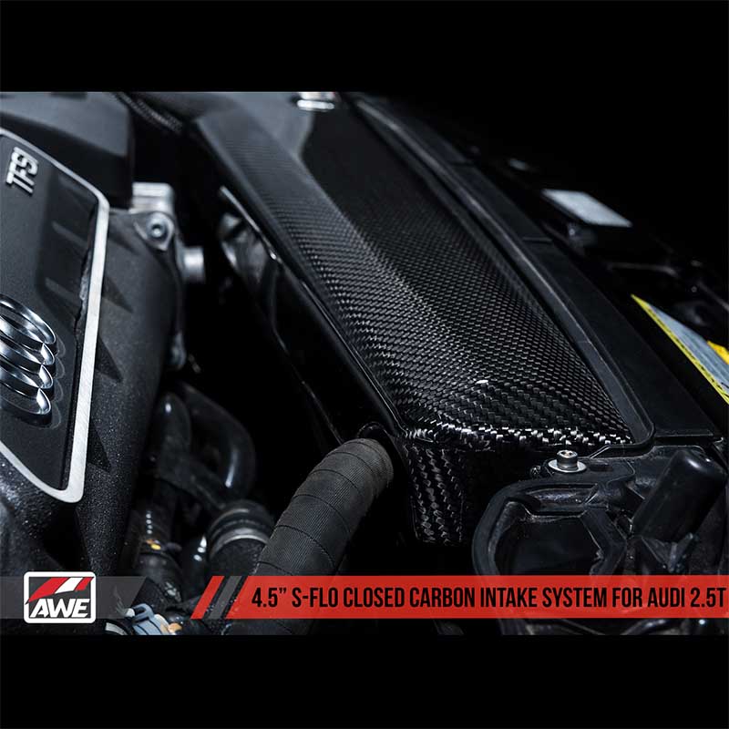 AWE Tuning | 4.5" S-FLO Closed Carbon Air Intake - RS3 8V / TT RS 8S 2.5T 2017-2021