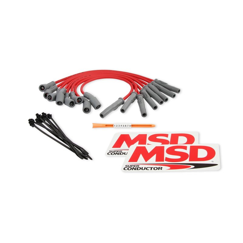 MSD | 8.5mm Super Conductor Wire Set - F-150 / F-250 / F-350 6.2L 2010-2015 MSD Ignition Spark Plug Wires & Boots