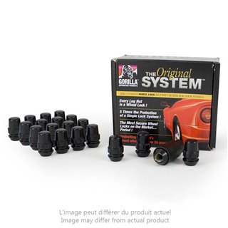 Gorilla | Wheel Locks (20) - Acorn - Black Chrome - 14MM X 1.50