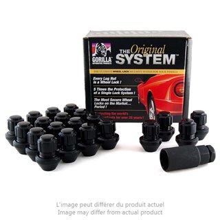 Gorilla | Wheel Locks (20) - Acorn - Black Chrome - 14MM X 1.50