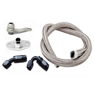 Torque Solution | -10AN Turbo Oil Return Line Kit - Subaru EJ w/ Garrett GT / GTX / BW EFR