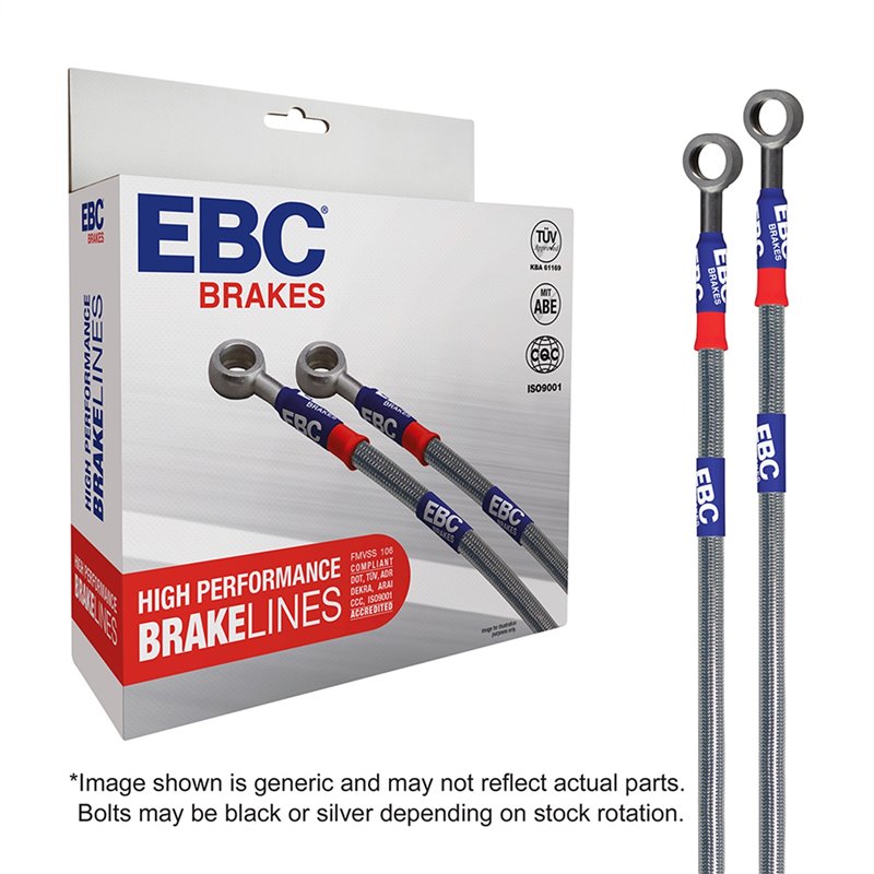 EBC Brakes | EBC Stainless Braided Brake Lines - Avant & Arrière - Mustang 5.2L 2015-2021