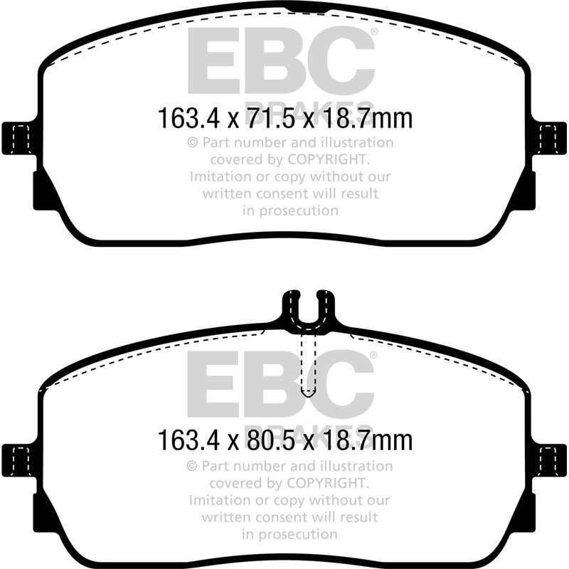 EBC Brakes | Yellowstuff Street And Track Brake Pads - Mercedes-Benz 2.0T / 4.0T 2018-2022 EBC Brakes Brake Pads