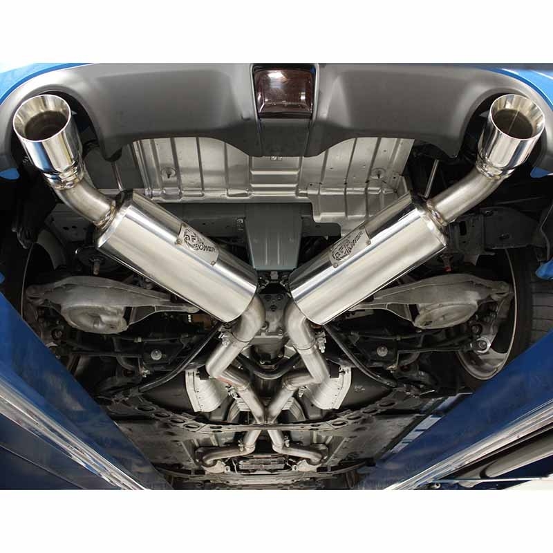 aFe Power | Takeda 2-1/2 IN 304 Stainless Steel Cat-Back Exhaust System w/Dual Polished Tip - 370Z 3.7L 2009-2020 aFe POWER C...